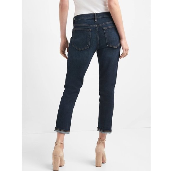 Gap Mid Rise Best Girlfriend Jeans Medium Indigo 33 - Picture 3 of 11